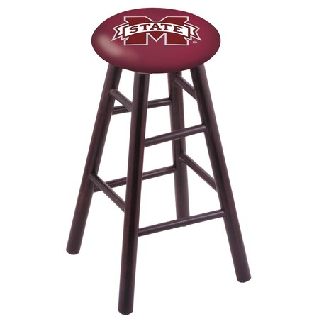 Maple Bar Stool,Dark Cherry Finish,Mississippi State Seat